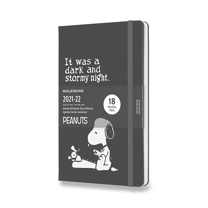Termék főképe 18měsíční diář Moleskine 2021-22 Peanuts - tvrdé desky L, týdenní, černý