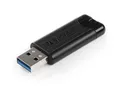256 GB-os USB flash meghajtó "PinStripe", USB 3.0, VERBATIM, fekete