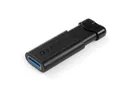 256 GB-os USB flash meghajtó "PinStripe", USB 3.0, VERBATIM, fekete