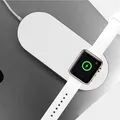 2 az 1-ben vezeték nélküli töltő, telefonhoz és Apple Watchhoz, fehér, 5V, 10W, Qi