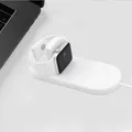 2 az 1-ben vezeték nélküli töltő, telefonhoz és Apple Watchhoz, fehér, 5V, 10W, Qi