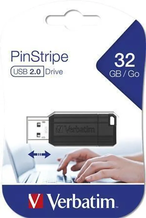 Termék főképe 32GB USB Flash 2.0, 11/8MB/sec, Pin Stripe, VERBATIM, černý