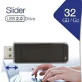 Következő termékkép 32 GB USB Flash 2.0 Slider, SZÓ, fekete