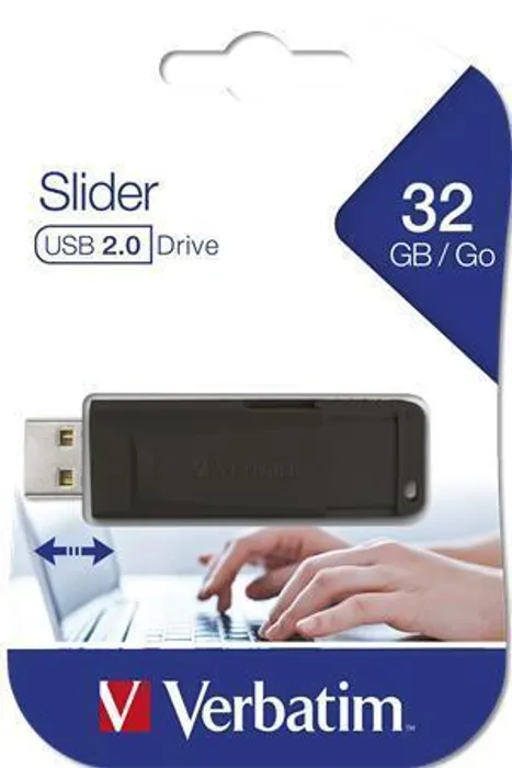 Termék főképe 32GB USB Flash 2.0 "Slider", VERBATIM, černý