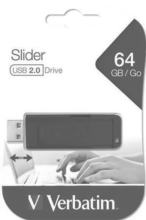 Termék főképe 64GB USB Flash 2.0 "Slider", VERBATIM, černý