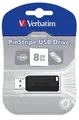 8 GB USB Flash 2.0, 10/4 MB/s, csíkos, VERBATIM, fekete
