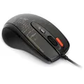 A4tech Mouse F5, 3000DPI, optikai, 7tl., 1 kerék, vezetékes USB, fekete, játék, V-Track, memória