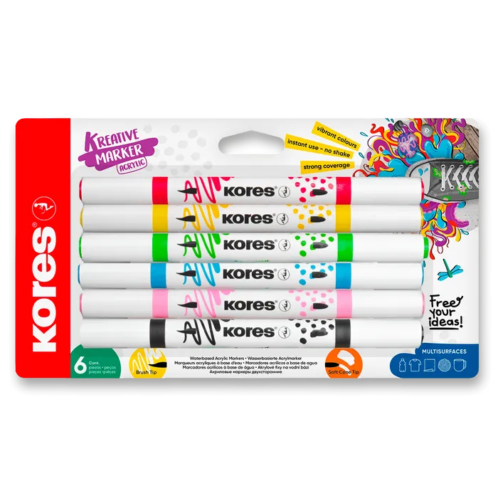 Termék főképe Akrylové popisovače Kores Kreative Markers - sada 6 barev