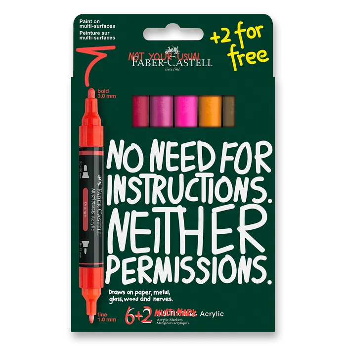 Termék főképe Akrylový popisovač Faber-Castell Multimark Flame [6+2 ks]