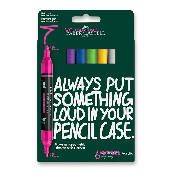 Termék főképe Akrylový popisovač Faber-Castell Multimark Vibrant [6 ks]