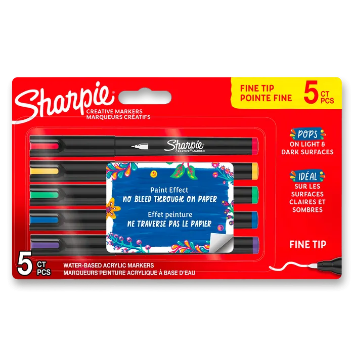 Termék főképe Akrylový popisovač Sharpie Acrylic Marker Bullet Fine [5 ks]