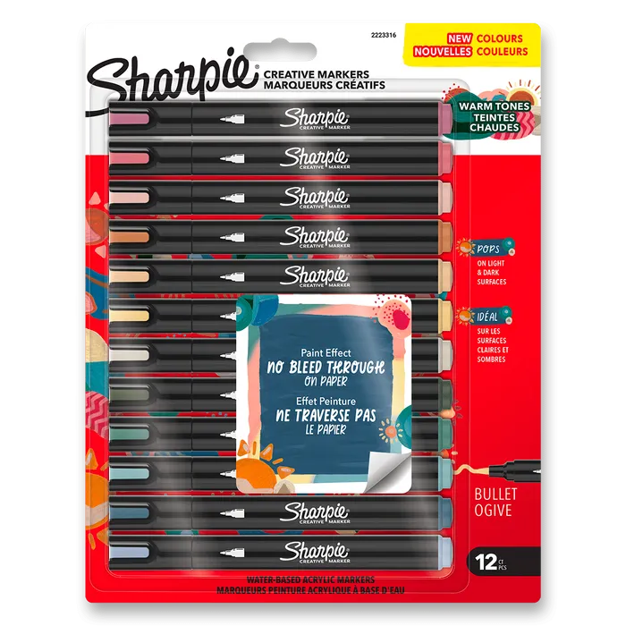 Termék főképe Akrylový popisovač Sharpie Acrylic Marker Bullet Fine Warm Tones [12ks]