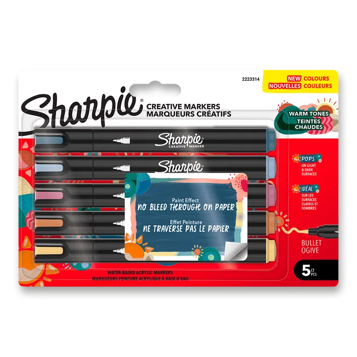 Termék főképe Akrylový popisovač Sharpie Acrylic Marker Bullet Fine Warm Tones [5 ks]