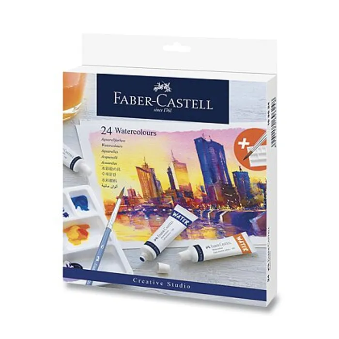 Termék főképe Akvarelové barvy Faber-Castell 169624, 24 barev, tuba 9 ml