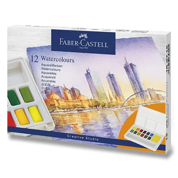 Termék főképe Akvarelové barvy Faber-Castell s paletkou 12 barev