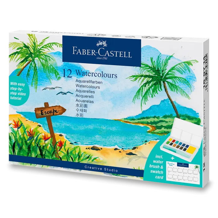 Termék főképe Akvarelové barvy Faber-Castell s paletou Tropical [12 ks]