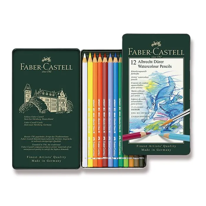 Termék főképe Akvarelové pastelky Faber-Castell 117512 Albrecht Dürer, plechová krabička 12 ks