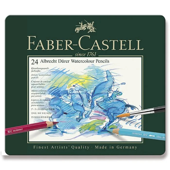 Termék főképe Akvarelové pastelky Faber-Castell 117524 Albrecht Dürer plechová krabička, 24 barev