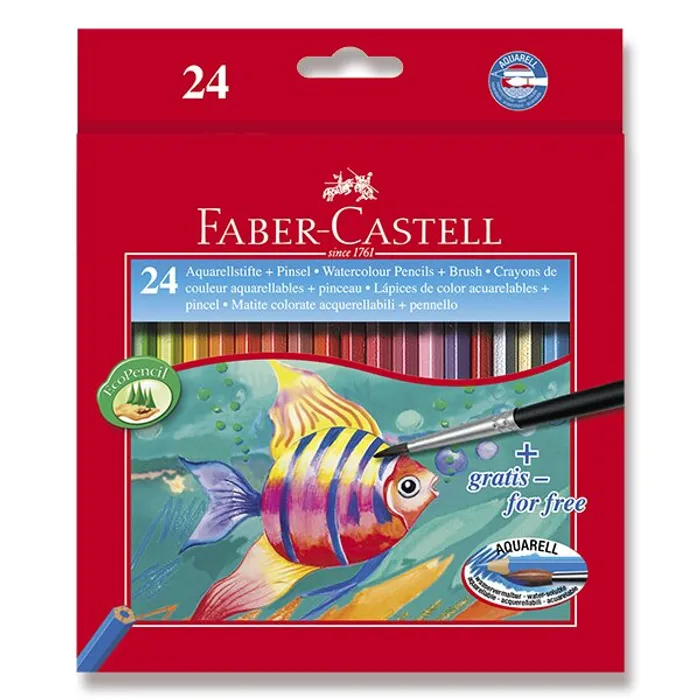 Termék főképe Akvarelové pastelky Faber-Castell 24 barev + štětec