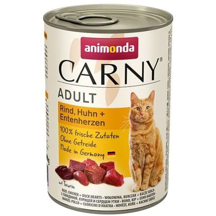 Termék főképe ANIMONDA konzerva CARNY Adult - hovězí, kuře, kachní srdce 400g
