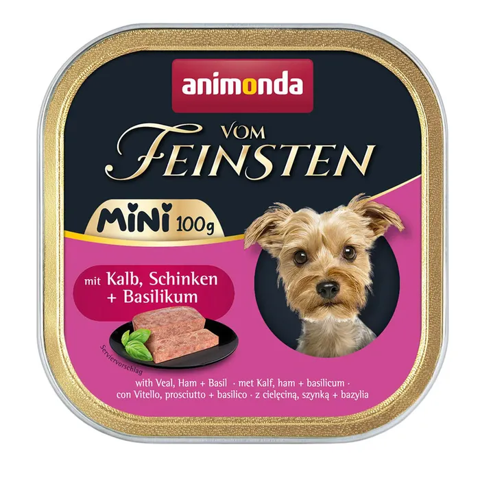 Termék főképe ANIMONDA paštika Vom Feinsten MINI - telecí, šunka, bazalka pro psy 100 g