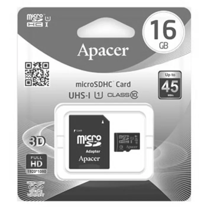 Termék főképe Apacer paměťová karta Secure Digital, 16GB, micro SDHC, AP16GMCSH10U1-R, UHS-I U1 (Class