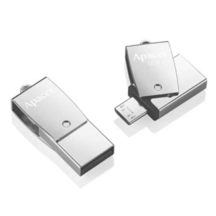Termék főképe Apacer USB flash disk OTG, USB 3.0 (3.2 Gen 1), 64GB, AH750, stříbrný, AP64GAH750S-1, USB