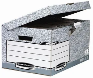 BANKERS BOX SYSTEM archiváló konténer, zárható fedél, karton, FELLOWES [10 db]