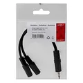 Hangcsökkentés, Jack, Jack (3,5 mm) M (4 pólusú) - Jack (3,5 mm) 2x F, 0,2, sztereó, fekete, Lo