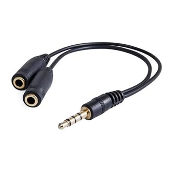 Termék főképe Audio Redukce, Jack, Jack (3,5 mm) M (4-pólový)-Jack (3,5mm) 2x F, 0.2, stereo, černá, Lo