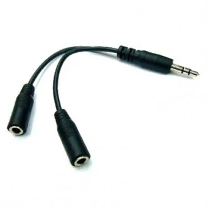 Termék főképe Audio Rozdvojka, Jack (3,5mm) M-Jack (3,5mm) 2x F, 0.2, stereo, černá, Logo, s kablíkem