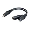Hangelosztó, Jack (3,5 mm) M-Jack (3,5 mm) 2x F, 0,2, sztereó, fekete, kábellel