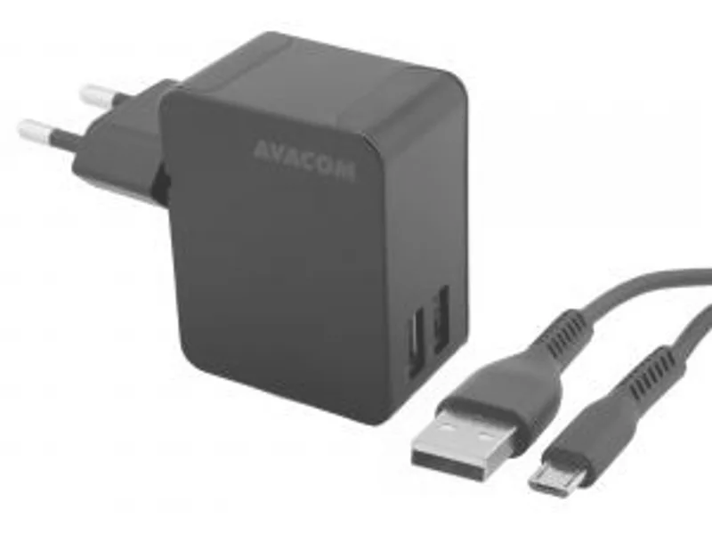 Termék főképe Avacom, síťová nabíječka, HomeNOW, 100-240V, 5V, 3400mA, se dvěma výstupy, micro USB kabe