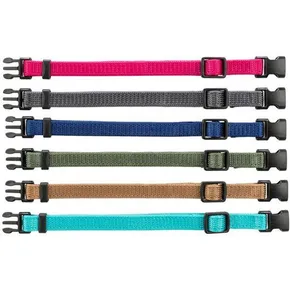 Nylon azonosító nyakörv csomag kiskutyáknak S-M 17-25cm/10mm, málna, szürke, mod, khaki, rózsaszín, te