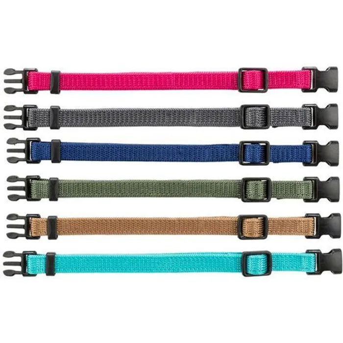 Termék főképe Balení nylon.rozeznávacích obojků pro štěňata S-M 17-25cm/10mm,malin,šedá,mod,khaki,růž,ty
