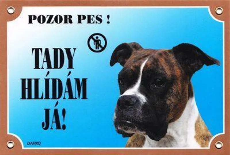 Termék főképe Barevná cedulka Pozor pes, Boxer německý