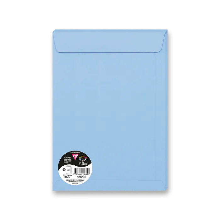 Termék főképe Barevná obálka Clairefontaine, C4 229 x 324 mm, levandulová, 5 ks