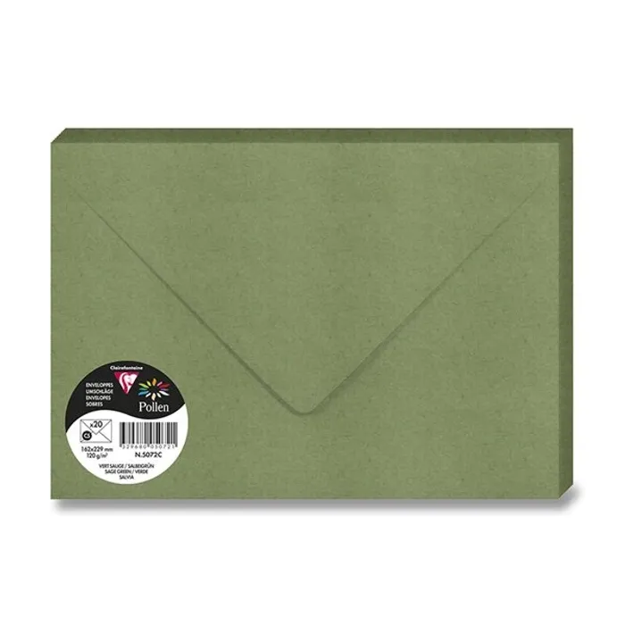 Termék főképe Barevná obálka Clairefontaine C5, 20 ks tm. zelená,