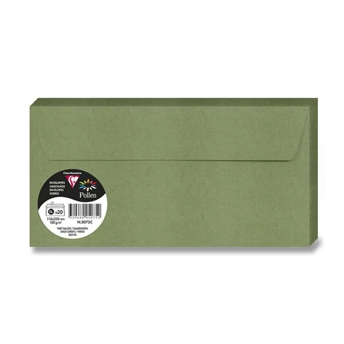 Termék főképe Barevná obálka Clairefontaine DL, samolepicí, 20 ks tm. zelená,