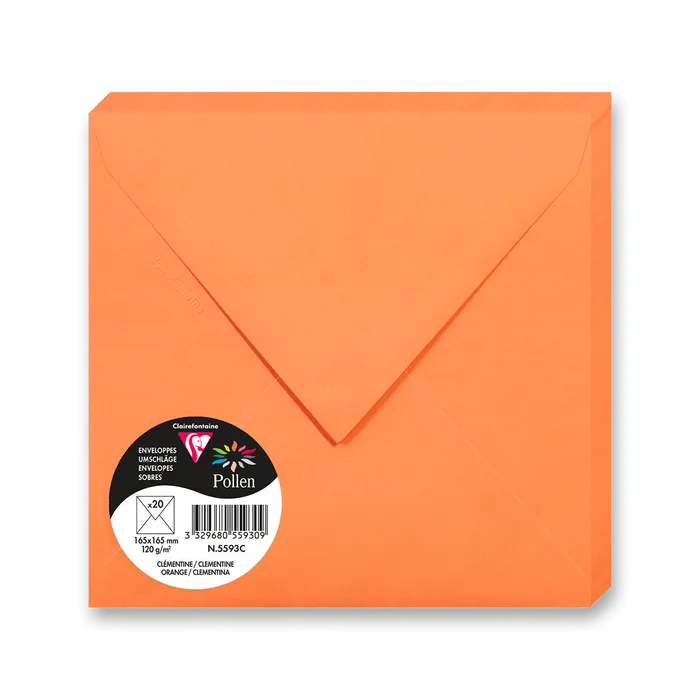Termék főképe Barevná obálka Clairefontaine oranžová, 165 × 165 mm [20ks]