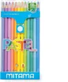 PASTEL színes ceruzák, 12 szín, kerek, MITAMA 62827