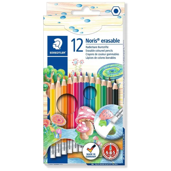 Termék főképe Barevné pastelky s gumou "Noris Club", 12 barev, sada, šestihranné, STAEDTLER