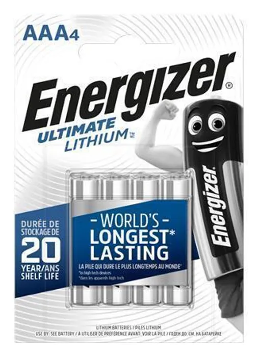 Termék főképe Baterie, AAA (mikrotužková), 4 ks v balení, lithiová, ENERGIZER "Ultimate Lithium"