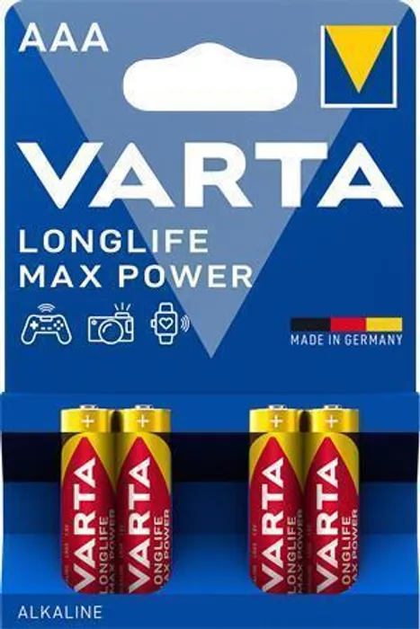 Termék főképe Baterie, AAA (mikrotužková), 4 ks v balení, VARTA "MaxTech"