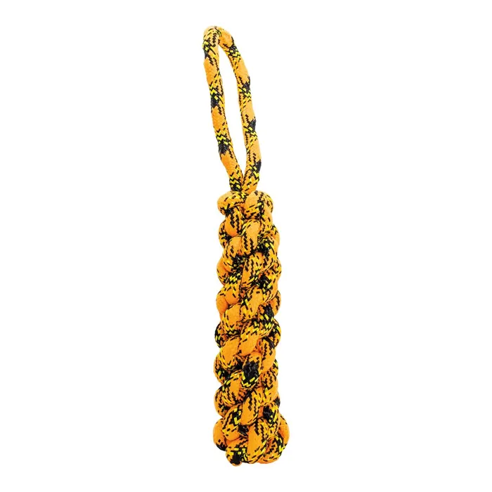 Termék főképe Bavlněný uzlovaný pešek HipHop ROPE 33 cm, neon oranžová, černá, žlutá