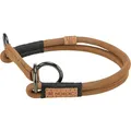 BE NORDIC kerek félig visszahúzható bőrgallér, barna XL: 60 cm / O 10 mm