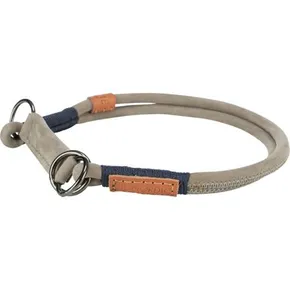 BE NORDIC kerek félig visszahúzható bőrgallér, szürke L-XL: 55 cm/ 10 mm