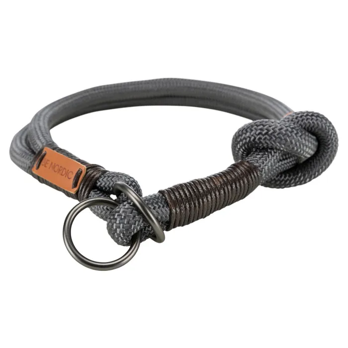 Termék főképe BE NORDIC polostahovací obojek, tmavošedá/hnědá L-XL: 55cm/13mm