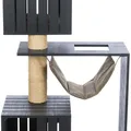 Következő termékkép BE NORDIC karcolóoszlop FREIA, 123 cm, 2 x gubó, függőágy, antracit/homok