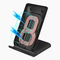 Vezeték nélküli töltő, mobiltelefonhoz, fekete, 5/9V, 10W, Qi